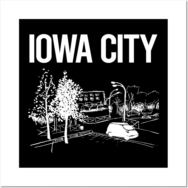 Cityscape Sketch Iowa City Wall Art by flaskoverhand